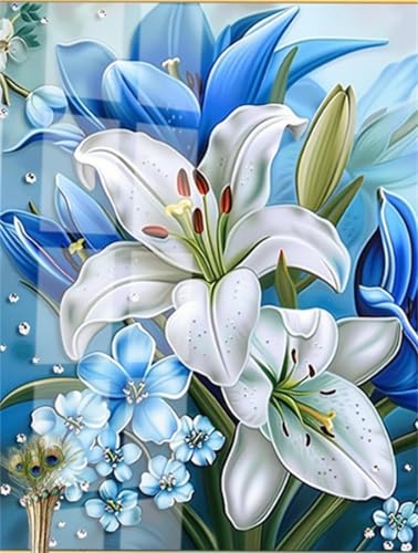 Sevtidy 5D DIY Diamond Painting Bilder Erwachsene Kits Agapanthus Diamant Art Painting Kunsthandwerk Stickerei Diamant Painting Set für Home Decor Geschenk Diamant Malere 25x30cm von Sevtidy