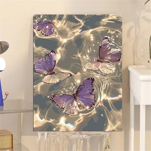 Sevtidy Diamond Painting 5D DIY Erwachsene Kits Purpurfarbenes Wasser Diamant Painting Bilder Malen nach Zahlen Diamant Malerei Strass Stickerei Kunst Set fü Zuhause Wanddekoration 40x50cm von Sevtidy