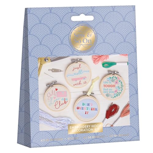 Sew And So On Premium Stickset, Slogans, Sticksets für Erwachsene & Kreuzstich Kits für Erwachsene Anfänger, Geschenkidee Stickset Anfänger mit Stickmustern, Stickset von Sew And So On