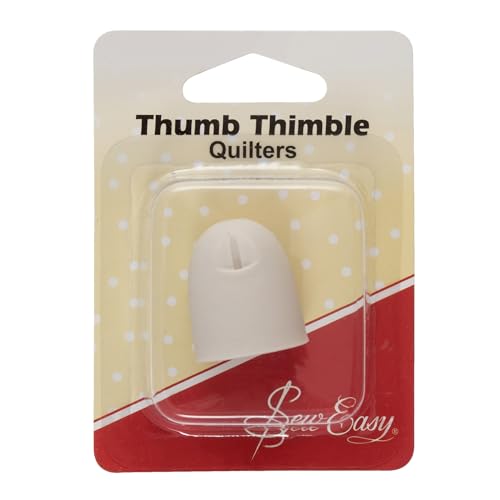 Sew Easy Quilters Daumen-Fingerhut – Polyäthylen-Kunststoff, extra starker Fingerschutz zum Quilten, Nähen, Handarbeiten – Weiß von Sew Easy