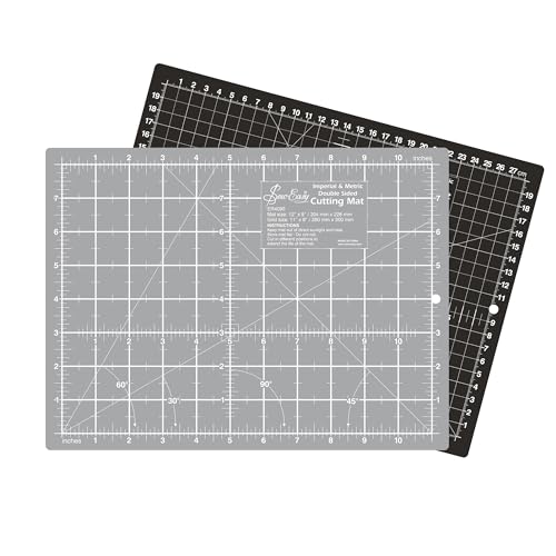 Sew Easy Schneidematte – 30 x 20 cm, selbstheilender Schneider, doppelseitig, imperial & metrisch, zum Quilten, Nähen, Patchwork, Schneidern, Schwarz & Grau Sew Easy Schneidematte – 30 x 20 cm, selbstheilender Schneider, doppelseitig, imperial & metrisch, zum Quilten, Nähen, Patchwork, Schneidern, Schwarz & Grau von Sew Easy