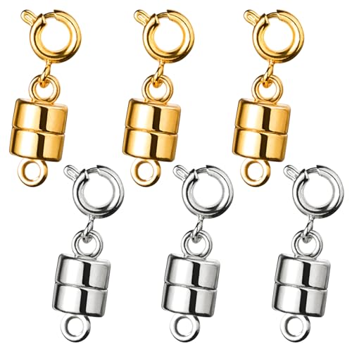 6 Pcs Magnetverschluss Schmuck, Magnetverschluss Für Ketten, Kettenverschluss Magnet, Magnetverschluss Kette(3 Gold+3 Silber) von Sewokon