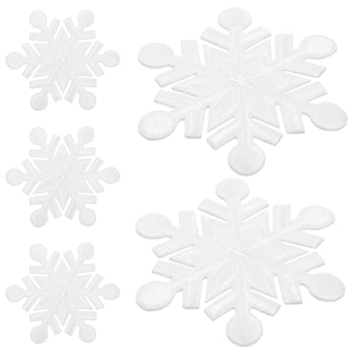 10 Stück DIY Schnee Stoffaufkleber Stoff Schneeflocken Filz Schneeflocken Feen Aufkleber Tischplatte Weihnachtsbaum Weihnachtsaufkleber Schneeflocke Weihnachtsdekoration Sewroro von Sewroro