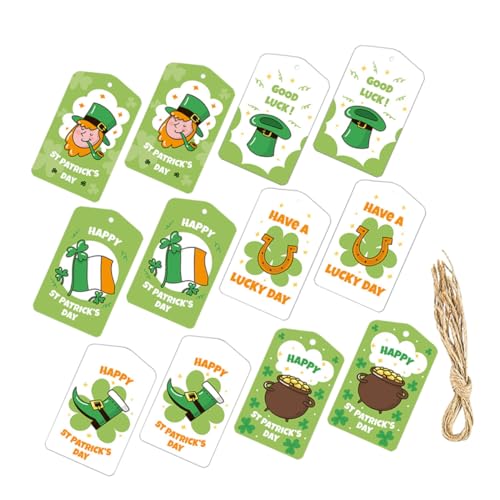 12st Anhänger-aufhänger St. Patricks Gastgeschenke St. Patrick's Day Gastgeschenke St. Patrick's Day Etiketten Brautduschen-bevorzugungsanhänger Namensschild Grüne Tags Hanfseil Sewroro von Sewroro