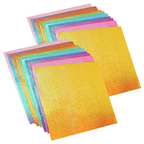 150 Stück Perlenlaserpapier Origami-Papiere zum Basteln buntes Origami-Papier Glitzerpapier kreativpapier scrapbook paper Bastelfaltpapier origami basteln DIY papier Colorful Sewroro von Sewroro