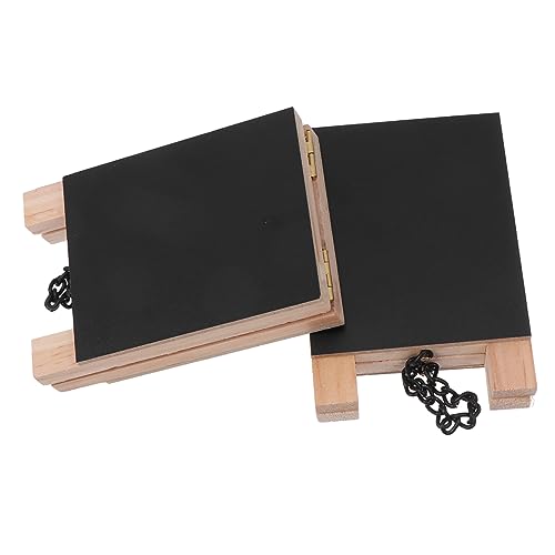 2St Tafel Pflanzenetiketten Mini-Etiketten leere Etiketten Tischstaffeleien zum Malen Desktop-Staffelei write board hochzeit schild Desktop-Ornament Türaufhängebrett hölzern Black Sewroro von Sewroro