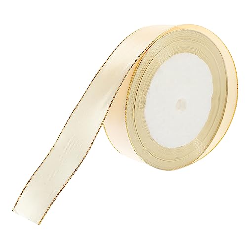 Sewroro 1 Goldband seidenband ribbon ripsband Haarschleifen Band dekoratives Geschenkband dekoration Geschenkbandverzierung dekoratives Verpackungsband Polyester Beige von Sewroro