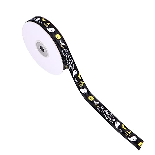 Sewroro 1 Roll Halloween-Geschenkband geschenkband halloween halloween-dekoration halloween decor halloweendeko Urlaub Tür Halloween-Verpackungsband Geschenkverpackungsband Polyester Black von Sewroro