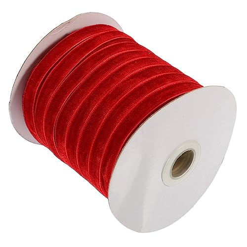 Sewroro 1 Rolle Beflockungsband Band zum Verpacken von Geschenken Kuchendekorationen DIY Bastelband elastisches Band seidenband ribbon geschenkband dekor Wickelband selber machen Nylon rot von Sewroro