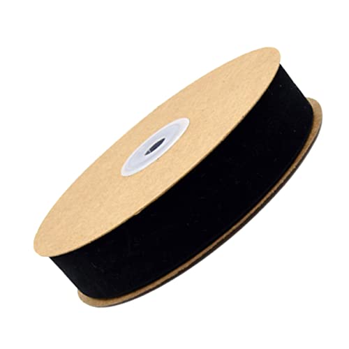 Sewroro 1 Rolle Beflockungsband beiges Band schwarze Bänder verdrahtetes Sackleinenband natürliches Band seidenband ribbon Geschenkbänder ein Verpackungsband Geschenkverpackungsband Black von Sewroro