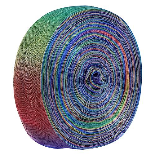 Sewroro 1 Rolle Farbverlauf Schnee Glitzerband Regenbogen-Satinband Hochzeitsdekorationen für die Zeremonie Tüllband seidenband ribbon Band für DIY Verpackungsband Polyester Colorful von Sewroro