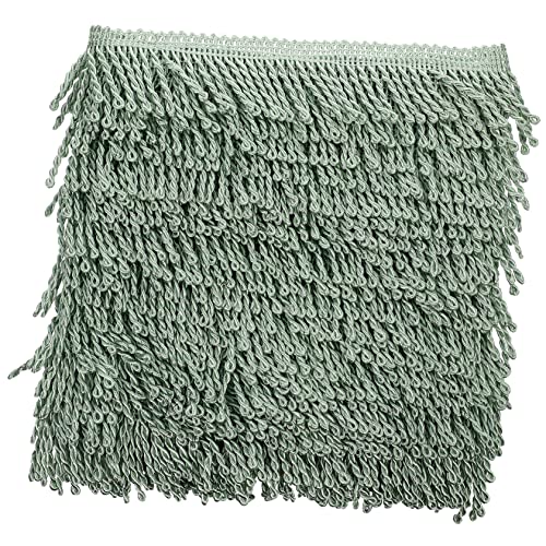 Sewroro 1 Rolle Fransen Fransen Spitze Spitzenapplikation Baumwollband bastelmaterial bastel materialien decor geschenkband applizierter Spitzenbesatz Quastenrand Polyestergarn Light Green von Sewroro