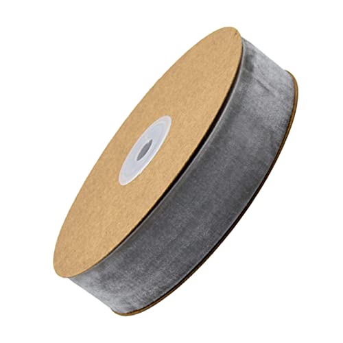 Sewroro 1 Rolle Geschenkbänder ein Verpackungsband rotes Band kariertes Band Stoffband zum Verpacken Lichtabdeckungen für Deckenleuchten Tür seidenband ribbon Geschenkverpackungsband Grey von Sewroro