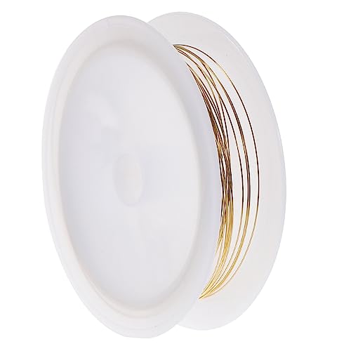 Sewroro 1 Rolle Kupferkabel Perlendraht Draht Zur Schmuckherstellung Blumendraht Drahtperlenfaden Basteldraht Blanker Draht Zierdraht Halskette Schmuckdraht 0,3 Mm Draht Golden Messing von Sewroro