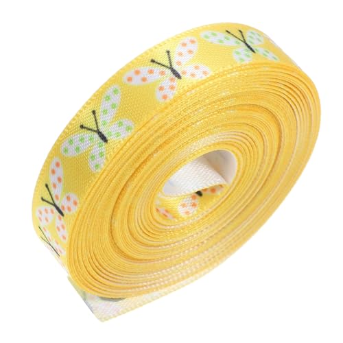 Sewroro 1 Rolle Ostern-Geschenkband Rot gefälscht easter zu ostern zu ostern Osterfest Band Gelb Geschenkband basteln Packband vorhanden Polyester Yellow von Sewroro