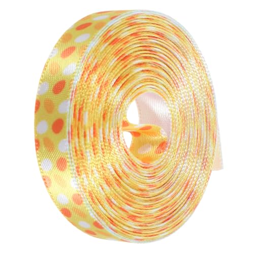 Sewroro 1 Rolle Ostern-Geschenkband künstliche Pflanzen Partyzubehör Partydekorationen seidenband ribbon bastelset basteln Osterband dekorativ ostern dekoratives band Polyester Yellow von Sewroro