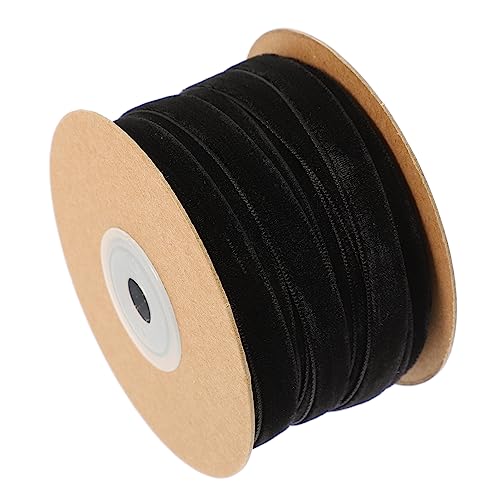 Sewroro 1 Rolle Samtgewebe Haarband Geschenkband Nähband aus Polyester Bogen seidenband bändchen Hochzeitsdeko gastgeschenke hochzeit Gewebtes Band zum Einwickeln Polyester Fabrik Black von Sewroro