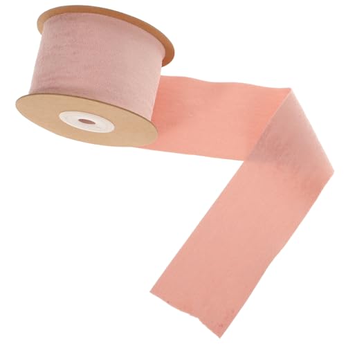 Sewroro 1 Rolle Verpackungsband Kuchen Topper Blumenkuchendekorationen Stoffband Geschenkband Kuchen verzieren hochzeitsdeko seidenband party dekoration Partydekoration Handwerk Beige von Sewroro