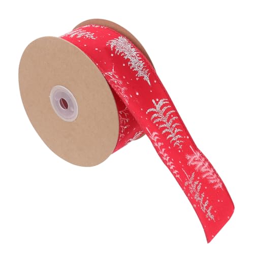 Sewroro 1 Rolle Weihnachtsband Sackleinen Weihnachtsmaske Postkartendekoration Rotes Band Retro-band Weihnachtsbastelband Retro-dekoration Led-dekorationen Baum Schleife von Sewroro