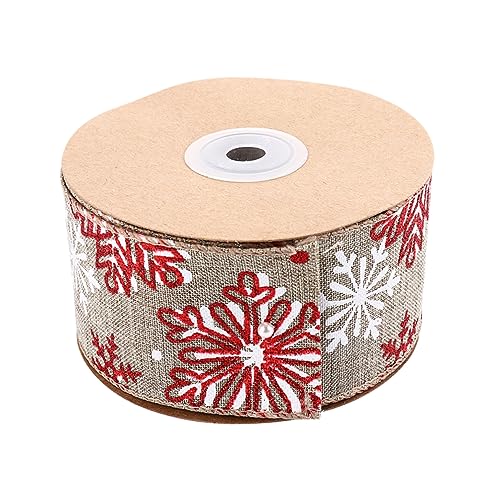 Sewroro 1 Rolle Weihnachtsband Weihnachtsbastelband Weihnachtsgirlande Tür Verdrahtetes Weihnachtsbaumband Drahtband Für Kränze Weihnachtsbänder Band Zum Verpacken Fleckband Gold Schleife von Sewroro