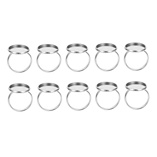 Sewroro 1 Satz Ringhalter Schmuckherstellung Zubehör Schmuck Basteln Zubehör Runde Polsterringschalen Ovaler Ring Runden Verstellbare Ringrohlinge Lünette Schmuckbasis Für Ring Silver 10st von Sewroro