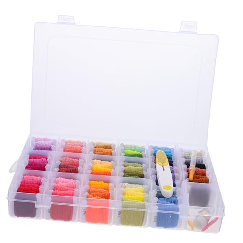 Sewroro 1 Satz Stickanzug embroidery set Container für Stickprojekte Stickgarn-Kit Nähgarn für Hosen Maschinenstickgarn Stickzubehör Kreuzstichwerkzeuge Stickset mit Organizer Polyester von Sewroro