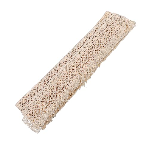 Sewroro 10 Fransenspitze bastelmaterial bastel materialien genschenkideen geschenkkorb Tischdecke aus Baumwolle Tischdecke mit Pailletten Bandrand Quastenspitze Baumwollfaden Beige von Sewroro