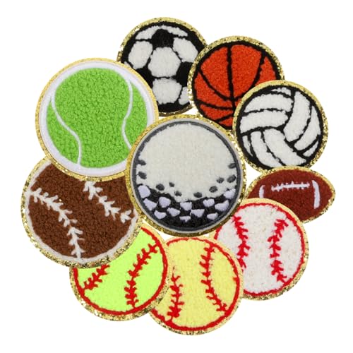 Sewroro 10 Stk Fußball-Stickpatch aufnäher für jacken Fußball Patch Jacken Patch Eisen auf Patch Flecken Aufkleber Fußball Hose Fußballaufnäher für Mützen Volleyball-Aufnäher Chenille von Sewroro