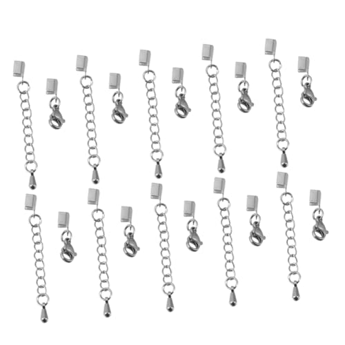 Sewroro 10 Stück Teiliges Klemmschließen mit Hummer Karabinerverschluss Robustes Lederband Verschluss Zubehör für DIY Armband Halskette Schmuckherstellung Sewroro 10 Stück Teiliges Klemmschließen mit Hummer Karabinerverschluss Robustes Lederband Verschluss Zubehör für DIY Armband Halskette Schmuckherstellung von Sewroro