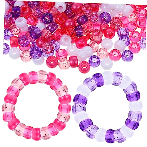 Sewroro 1000 Stück Große Lochperlen farbige Perlen Perle für DIY-Armband Halskette Perlen Abstandsperle matte Perlen bracelet beads armbandperlen runde Distanzperle DIY Bastelperlen Acryl von Sewroro