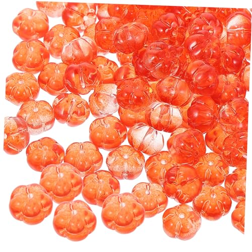 Sewroro 100St Kürbis-Perlen Kürbisgirlandenperle elegante lose Perlen DIY Kürbisperle halloween basteln halloween dekoration Glasperlen zum Basteln dekorative Abstandsperle Orange von Sewroro