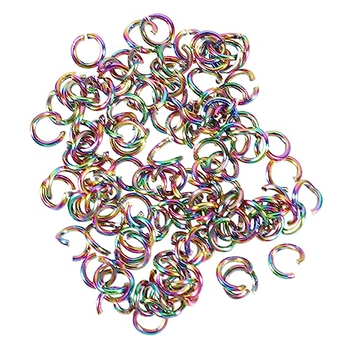 Sewroro 100St Verbindungsring silberne Biegeringe Biegering zur Schmuckherstellung Schmuck Biegeringe bunte Ringe edelstahlring schmuck machen bunter Biegering Schmuckring Rostfreier Stahl von Sewroro