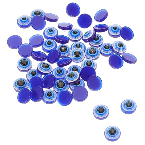 Sewroro 100St blaue Augenperle Reize runde Perlen des bösen Blicks Zauber des bösen Blicks Müll bastelset basteln für Böse Augenperle Perle mit blauen Augen für Schmuck Blue von Sewroro