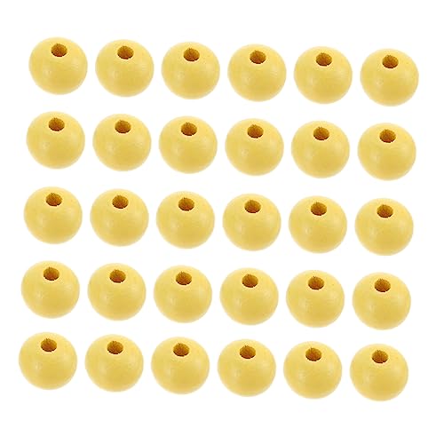 Sewroro 100st 14mm Farbige Holzperlen Runde Abstandsperlen Runde Perlen Für Diy Bastelperlen Perlen Schmuck Lose Perlen Massenhandwerk Schmuckherstellung Runder Abstandshalter Yellow von Sewroro