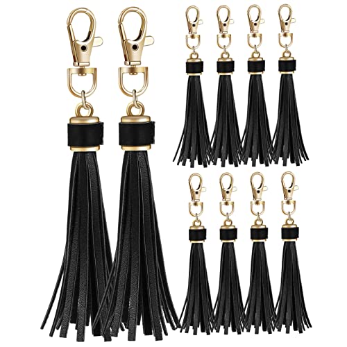 Sewroro 10St Anhänger Münze süße Geldbörse Lesezeichen kleiner Beutel Schmuck Tassel für Schlüsselbund Lederquaste Tassel für Accessoires Quaste mit Karabinerwirbel Mädchen Pu von Sewroro