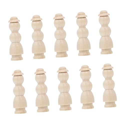 Sewroro 10St Holz schurke Stiftpuppe malen Figuren für Kinder Mini-Puppen bastel set für kinder Bastelset für Kinder handbemalte puppen selber machen holzdekor selber machen hölzern Khaki von Sewroro