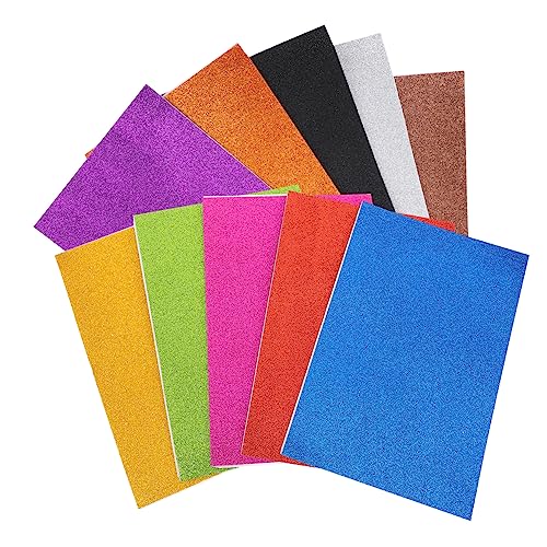 Sewroro 10St Schwamm Glitzerpapier kinder bastelset basteln für kinder craft paper scrapbbok Bastelschaumpapier handgeschöpftes Farbpapier Kunstpapier für die Schule Bastelpapier Colorful von Sewroro