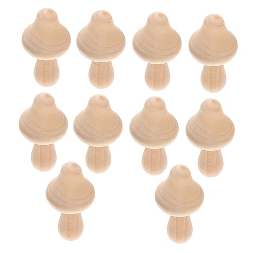 Sewroro 10St unfertige Pilzmodelle wohnungseinrichtung wohnungsdeko hausdeko holzspielsachen mushroom decor Tischminiaturen DIY-Graffiti-Pilz Mini-Dekor Pilz-Modell Mini-Pilz schmücken von Sewroro