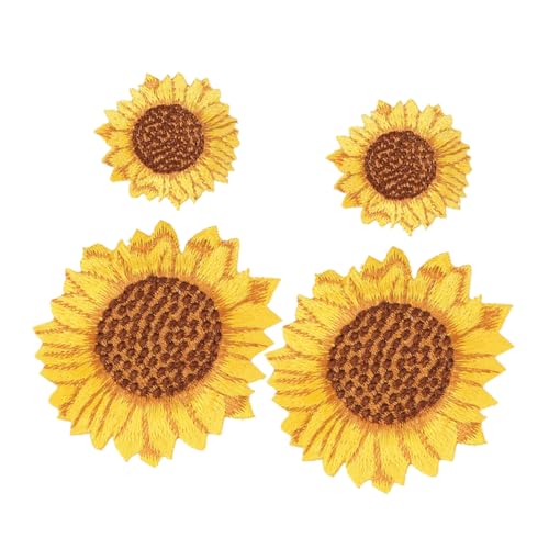 Sewroro 10st Sonnenblumenbeete Flicken Für Kleidung Lustige Bestickte Aufnäher Stickerei-aufkleber Aufnäher Für Jeans Flicken Nähen Sonnenblumenfeld Patches Für Rucksäcke Yellow Stoff von Sewroro