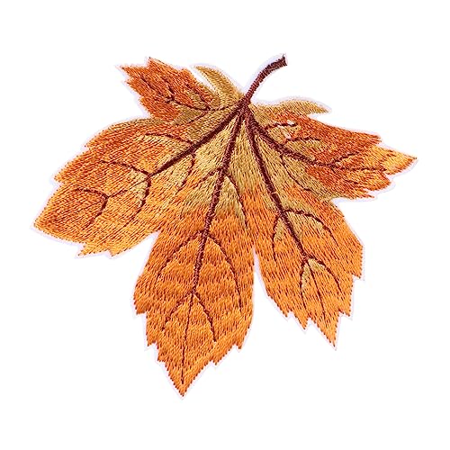 Sewroro 12 Stück Ahornblatt Aufnäher Besatz Ahornblätter Dekorationen Herbstdeko Individuelle Ahornblatt Deko DIY Aufnäher Für Kleidung Herbstblätter Künstliche Stickereien von Sewroro