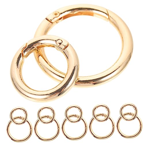 Sewroro 12St Federringschnalle kleiner Klemmverschluss Autozubehör Angelring carabiner hook schluesselanhaenger karabiner bunte Federringe Feder-Schlüsselring-Schnalle Zinklegierung Golden von Sewroro