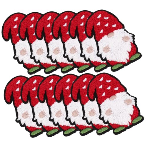 Sewroro 12st Weihnachts-patch-stickerei Weihnachtspatches Weihnachten Bestickter Aufnäher Entzückende Mantelflecken Weihnachtskleidung Gestickte Applikationen Kleiderflicken Polyester von Sewroro