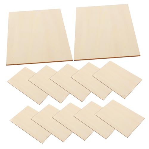 Sewroro 15St Lindenholzspäne einfache Holzscheibe unfertige Holzplatte unfertige Holzbretter Unbemalte Holzscheiben Holzquadrate zum Basteln Holzspäne für DIY Holzbretter Material Khaki von Sewroro