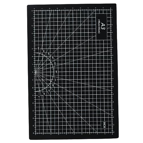 Sewroro 1Stk Schneidematte a3 kunsthandwerk drehmatte PVC-Papierschneideunterlage Schneidebrett nähen Nähmatte cutting mat professionelles Markierungskissen Gravierblock Nicht-Pad Black von Sewroro