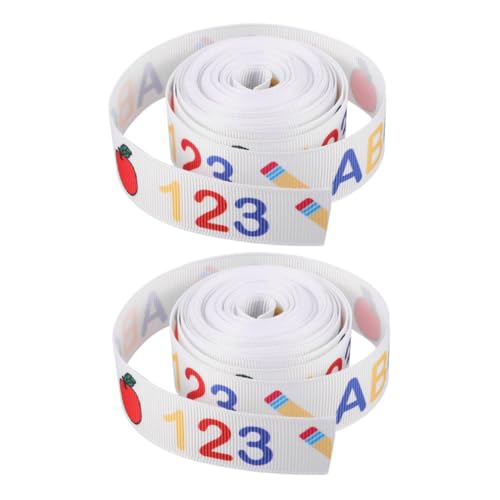 Sewroro 2 Rollen Polyester DIY Partyband Dekor Schule Geschenkband Niedlicher Haarschmuck Süßer Schul Haarschmuck von Sewroro