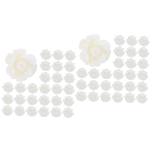 Sewroro 2 Sätze Blumenperlen Selber Machen Rosenperlen Bunte Halskette Rosenschmuck Bastelmaterial Bastel Materialien Schmuckzubehör Selber Machen Diy Liefert Harz Beige 30 Stück * 2 von Sewroro