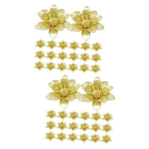 Sewroro 2 Sätze Doppelschichtige Fünfblättrige Blüten Khimar Hijab Haar Spangen Blumenschmuck Blumenarmband Schmuckherstellung Aus Perlen Schmuck Abstandsperlen Kupfer Golden 20 Stück * 2 von Sewroro