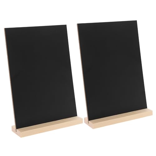 Sewroro 2 Sätze Tafel-Schreibtafel Menü-Tafel Menütafel Message Board Kreidetafel-Schild Mini-Tafelschilder Tafelschild für den Tisch Tafel Staffelei Tafelzeichen Desktop-Tafel Holz Black von Sewroro