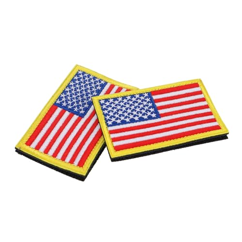 Sewroro 2 Stück Aufnäher Mit Amerikanischer Flagge Flaggen Sportflaggen Rennflagge Flaggenpatches Unter Abzeichen Wettrennen Souvenirs National Pole Dekorativ Aufkleber Yellow Stoff von Sewroro