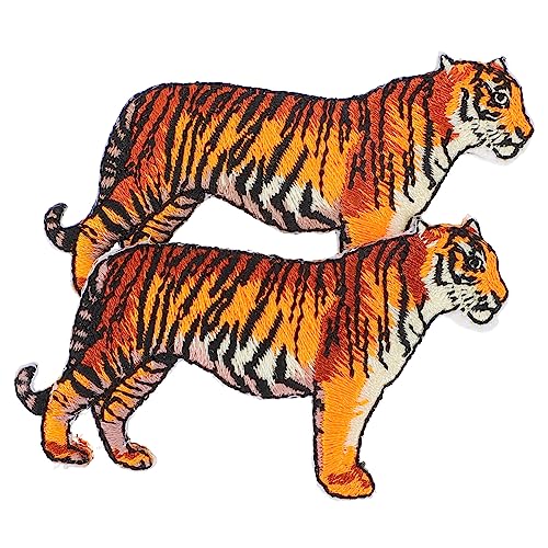 Sewroro 2 Stück Banner Tiger Aufnäher Stoffaufkleber Aufnäher Für Rucksäcke Kostüm Aufnäher Für Jacken Bastel Applikationen Kleidungsaufnäher Individuelle Outfits Tiger Design von Sewroro